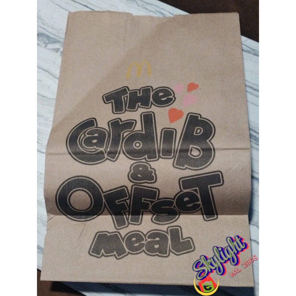 McDonald's 2023 Rare Cardi B and Offset‎ Meal Bag New Unused